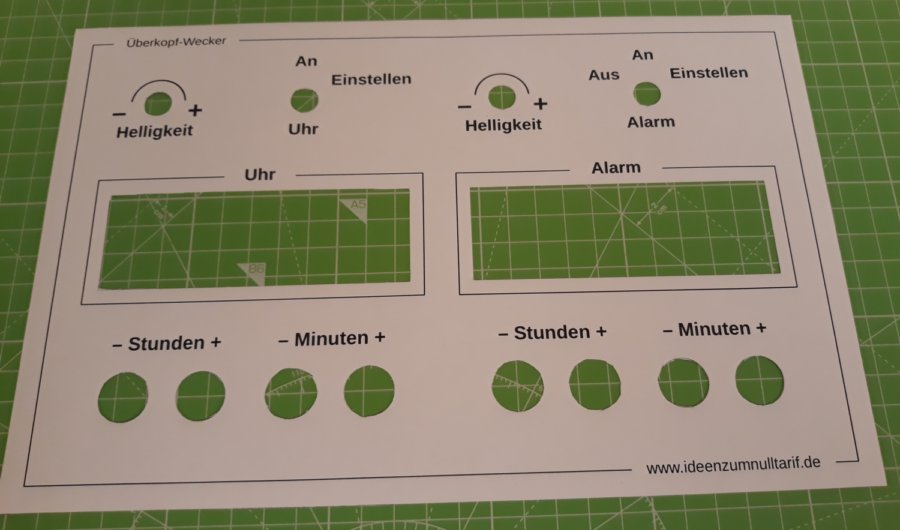 Bild: Einlegeblatt auf Schneidmatte