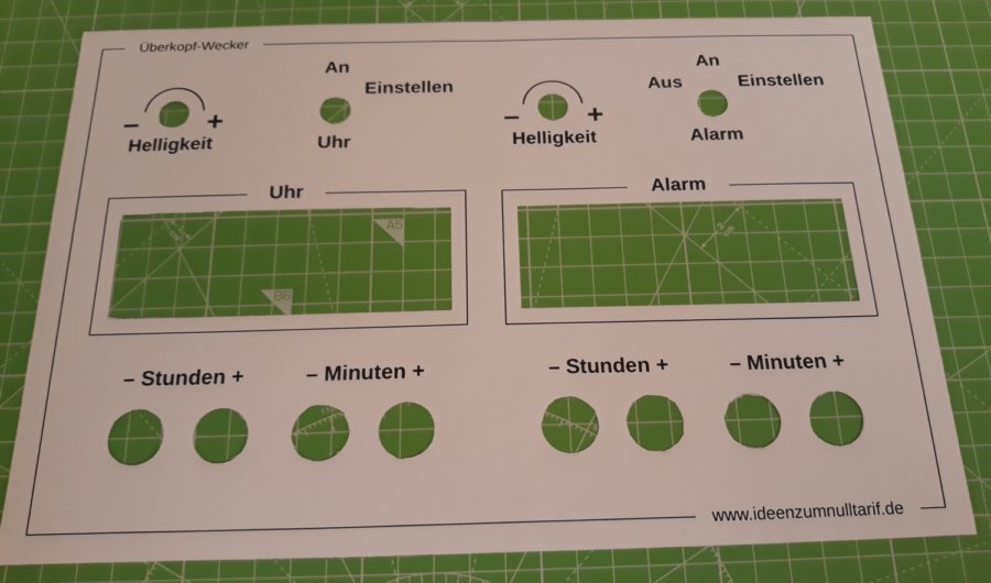 Einlegeblatt auf Schneidmatte