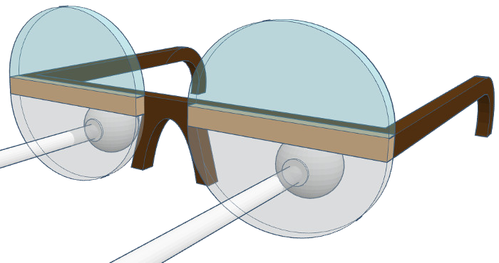 Bild: Brille mit Gläsern in Normalposition