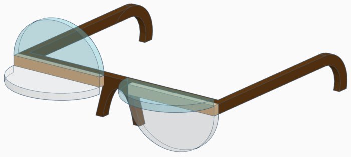 Eine obere und eine untere Glashälfte ist abgeklappt